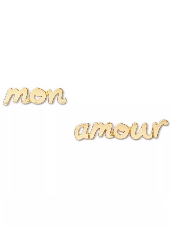 kate spade Jewelry - Kate Spade NWT Mon Amour True Love Gold Tone Mismatch Stud Earrings